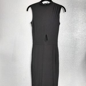 Go Jane Black Body Con Dress With Front Cut Out   Size Small
